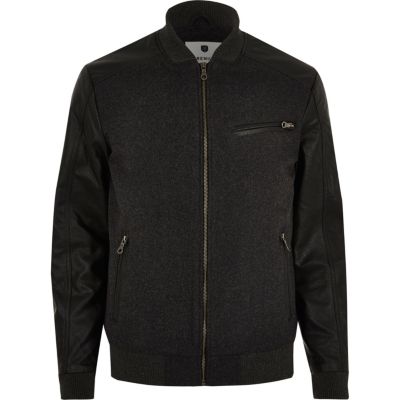 Dark grey Jack & Jones Premium bomber jacket